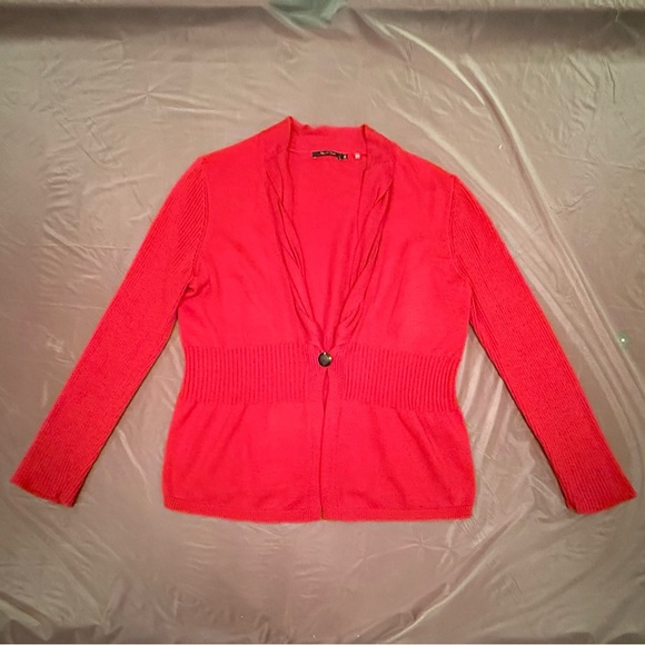 NIC+ZOE Red Women's Cardigan Sweater Blazer Size XL MSRP $148 - Picture 2 of 9